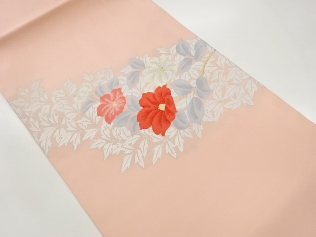 JAPANESE NAGOYA OBI / WOVEN PEONY